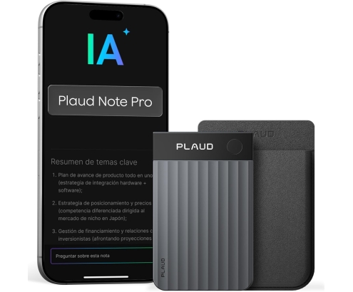 Plaud Note Pro Grabadora de Voz AI con Funda Transcripción IA Resúmenes Multidimensionales Grabación Dual Inteligente hasta 50 Horas Reuniones Llamadas Entrevistas Charlas Clases