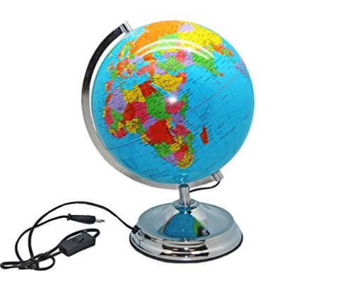Poessa Globo Terraqueo 25cm Azul con Luin Interior