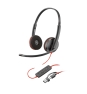 POLY Auriculares Blackwire 3220 estéreo USB-C negro + adaptador USB-C/A (paquete)