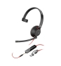 Poly Auriculares Blackwire 5210 monaural USB-C + conector de 3,5 mm + adaptador USB-C/A