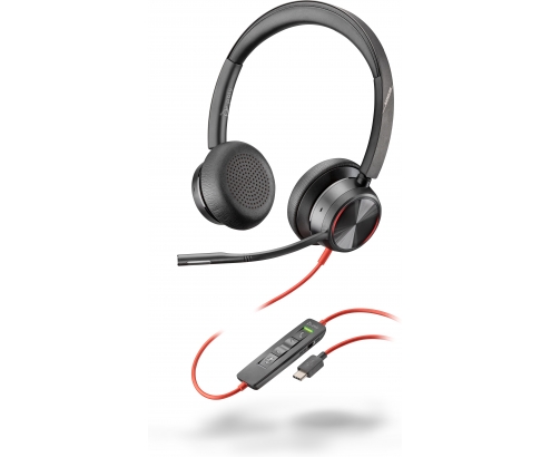 POLY Auriculares estéreo Blackwire 8225 USB-C + Adaptador USB-C/A