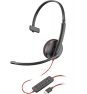 POLY Auriculares monoaurales Blackwire 3210 USB-C + Adaptador USB-C/A