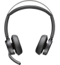 POLY Auriculares Voyager Focus 2 USB-C-C + adaptador USB-C/A + base de carga