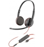 POLY Blackwire C3225 Stereo Auriculares Alámbrico De mano Oficina/Centro de llamadas USB tipo A Negro