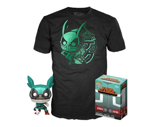 Pop & tee my hero academia deku con casco (full mech suit) funko + camiseta talla s