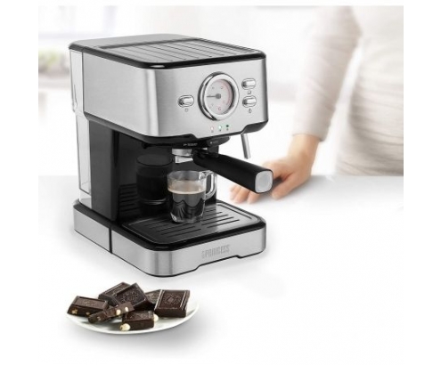 Princess 249412 Cafetera expreso y capsulas 1100w 1.5l negro acero inoxidable 
