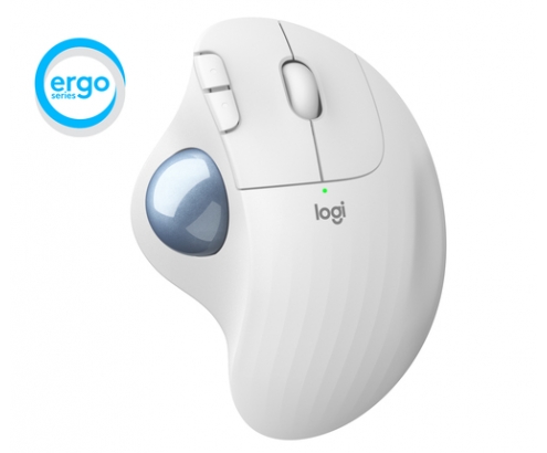 Ratón Logitech ERGO M575 mano derecha RF inalámbrica + Bluetooth Trackball 2000 DPI Blanco