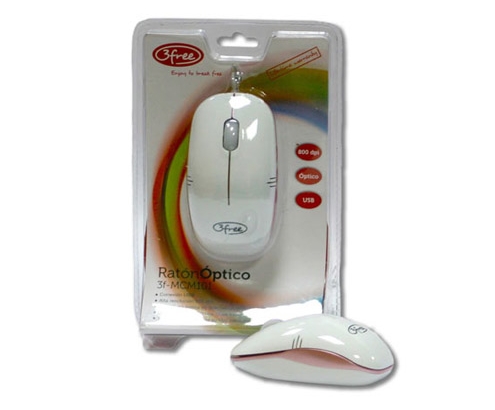 RATON 3FREE USB OPTICO BLANCO ROSA 3F-MCM101/WP