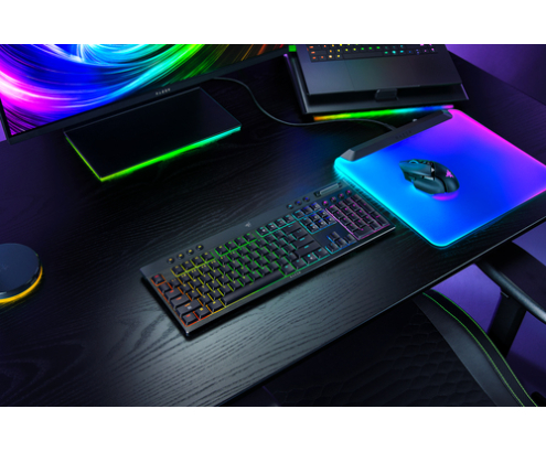 Razer BlackWidow V4 Low-Profile HyperSpeed teclado Juego USB + RF Wireless + Bluetooth QWERTY Internacional de EE.UU. Negro