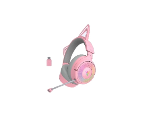 Razer Kraken Kitty V3 Pro - Quartz Auriculares Inalámbrico y alámbrico Diadema Juego USB tipo A Bluetooth Rosa