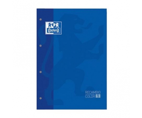 RECAMBIO OXFORD CLASSIC CUADERNO A4+ 80 HOJAS 90 GRAMOS 4 TALADROS CUADRICULA 5X5 ENMARCADO AZUL MARINO 400123672