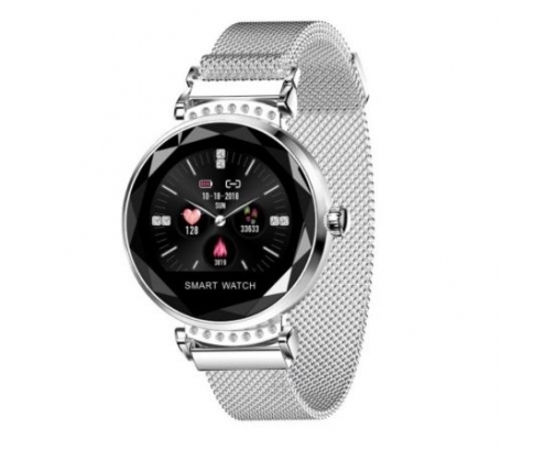 RELOJ INTELIGENTE INNJOO LADY CRYSTAL REGISTRO DISTANCIA RITMO CARDIACO MONITORIZACION SUE͑O WATERPROOF LADYC SILVER
