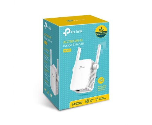 REPETIDOR TP-LINK RE205 DUALBAND AC750 300MB EN 2,4GHZ Y433MB EN 5GHZ 2 ANTENAS FIJAS