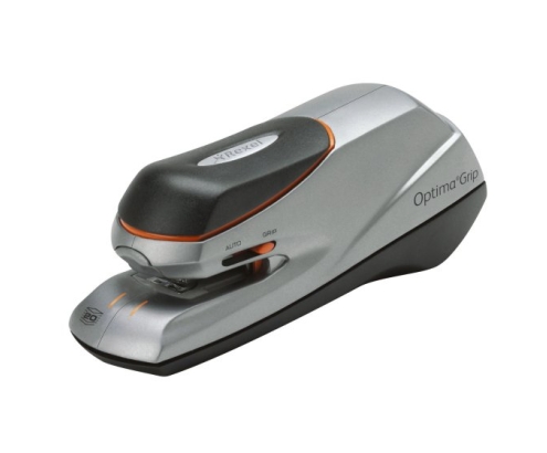 Rexel Grapadora Optima Grip eléctrica plateada/negra
