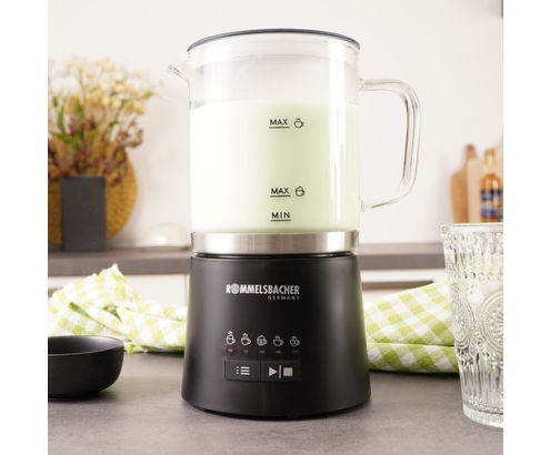 Rommelsbacher MS 625 espumador o calentador de leche Automático Negro, Acero inoxidable