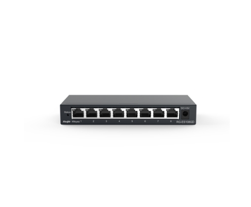 Ruijie Networks RG-ES108GD switch No administrado Gigabit Ethernet (10/100/1000) Negro