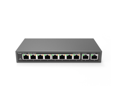 Ruijie Networks RG-ES110D-P switch No administrado Fast Ethernet (10/100) Energía sobre Ethernet (PoE) Negro