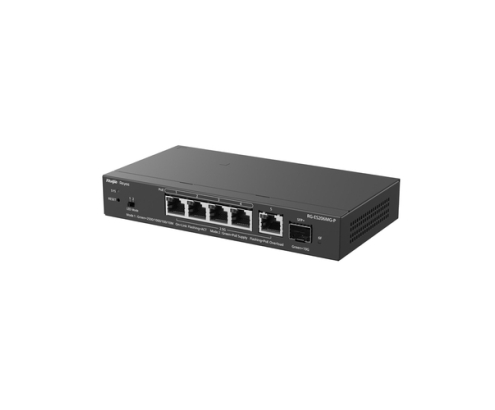 Ruijie Networks RG-ES206MG-P switch Gestionado L2 2.5G Ethernet (100/1000/2500) Energía sobre Ethernet (PoE) Montaje en pared/escritorio Negro