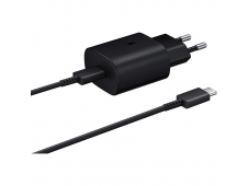 SAMSUNG CARGADOR 25W CON CABLE USB-C NEGRO EP-TA800XBEGWW