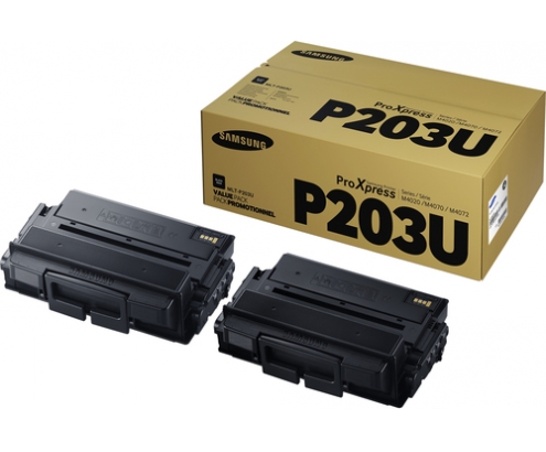 Samsung Paquete de 2 cartuchos de tóner negro de MLT-P203U de ultra alta capacidad