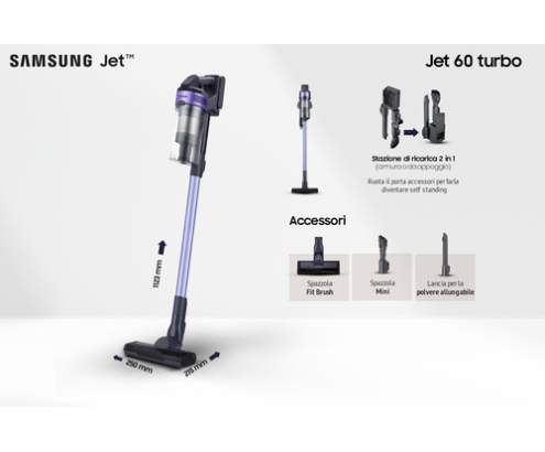 Samsung VS15A6031R4 Aspiradora escoba Batería Secar Sin bolsa 0,8 L Negro