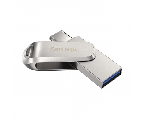SanDisk Ultra Dual Drive Luxe Pendrive flash 128GB USB tipo-a tipo-c 3.2 gen 1 Acero inoxidable SDDDC4-128G-G46