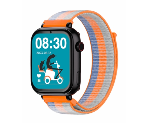 SAVE FAMILY Correa Recambio Tela Rayas Naranja Compatible con los modelos SaveWatch + Senior Enjoy Superior