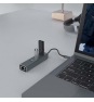 Savio AK-57 USB-C - 3 x USB-A HUB with RJ-45 Gigabit Ethernet adapter 5000 Mbit/s grey 2 x USB 3.2 Gen 2 (3.1 Gen 2) Type-C 1000 Mbit/s