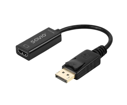 Savio AK-62 adaptador de cable de vídeo 0,2 m DisplayPort HDMI Negro