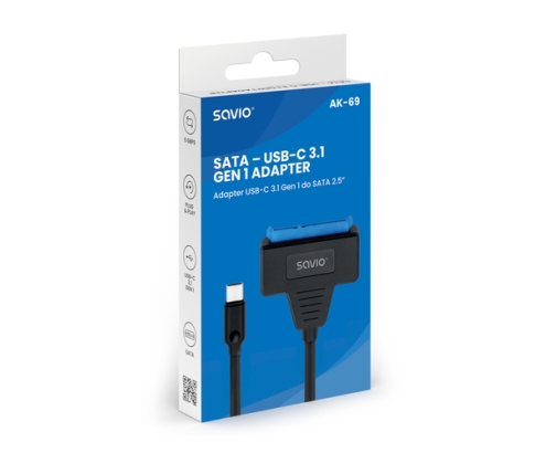 Savio AK-69 tarjeta y adaptador de interfaz USB 3.2 Gen 1 (3.1 Gen 1)