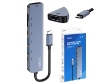 Savio AK-82 hub de interfaz USB Tipo C 5000 Mbit/s Negro