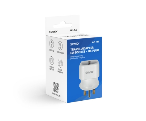 Savio AP-04 adaptador e inversor de corriente Blanco