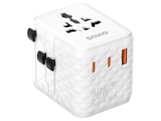 Savio AP-08 adaptador e inversor de corriente 20 W Blanco