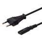 Savio CL-105 cable de transmisión Negro 3 m IEC Type E (3.4 mm, 3.1 mm) IEC C7