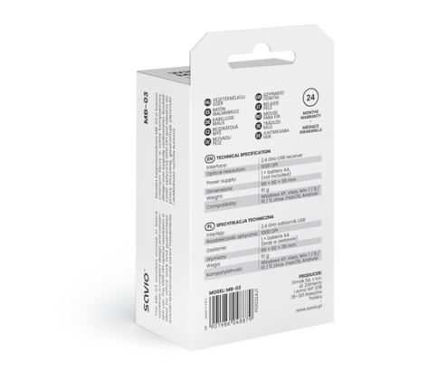 Savio MB-03 ratón Oficina Bluetooth