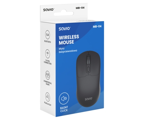 Savio MB-04 ratón Universal Ambidextro Bluetooth IR LED 1600 DPI