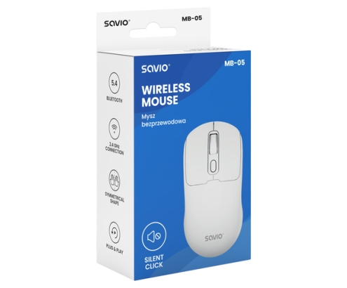 Savio MB-05 ratón Universal Ambidextro Bluetooth 1600 DPI