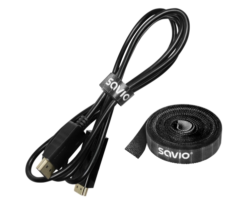 Savio OC-06 organizador de cables Universal Soporte para cables Negro