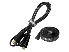 Savio OC-06 organizador de cables Universal Soporte para cables Negro