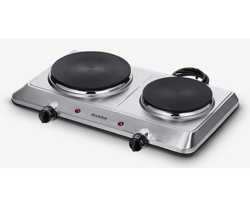Severin DK 1014 hobs Acero inoxidable Encimera 45.5 cm Hornillo eléctrico / Placa eléctrica 2 zona(s)
