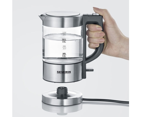 Severin WK 3472 tetera eléctrica 0,5 L 1100 W Plata