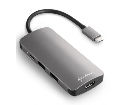 Sharkoon USB 3.0 Type C Multiport Adapter USB 3.2 Gen 1 (3.1 Gen 1) Type-C 5000 Mbit/s Gris