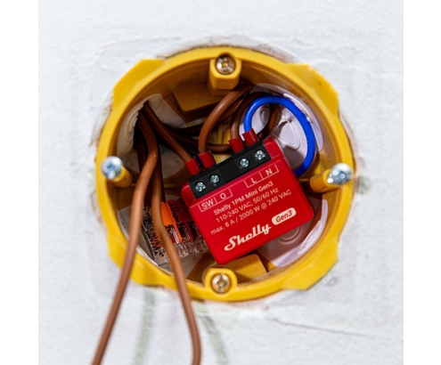 Shelly 1PM Mini Gen3 Interruptor inteligente 1P Rojo