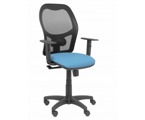 Silla Alocén malla negra asiento bali azul cielo brazos regulables