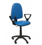 Silla Ayna similpiel antibacterias azul con brazos fijos 04CPSPX229B8RN