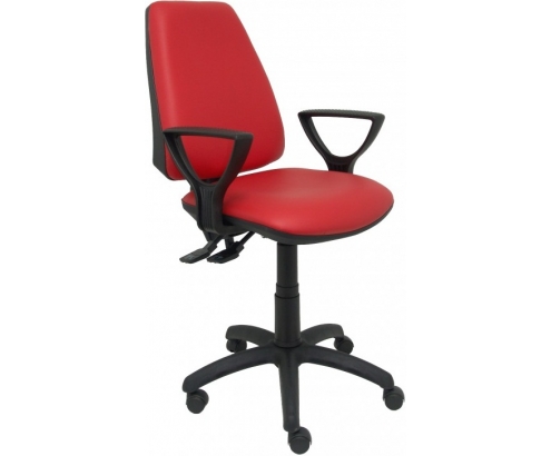 SILLA ELCHE SINCRO SIMILPIEL BRAZOS ROJO FIJOS 14SSPV79NBGOLF