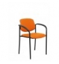 SILLA FIJA VILLALGORDO CHASIS BRAZOS NEGRO SIMILPIEL NARANJA 27NSPNACB