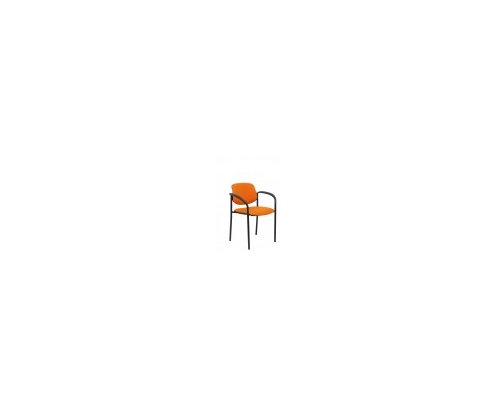 SILLA FIJA VILLALGORDO CHASIS BRAZOS NEGRO SIMILPIEL NARANJA 27NSPNACB