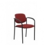 SILLA FIJA VILLALGORDO CHASIS CON BRAZOS NEGRO SIMILPIEL ROJO 27NSPGRACB