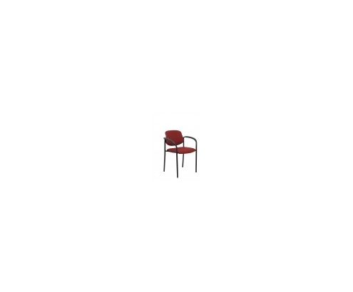 SILLA FIJA VILLALGORDO CHASIS CON BRAZOS NEGRO SIMILPIEL ROJO 27NSPGRACB